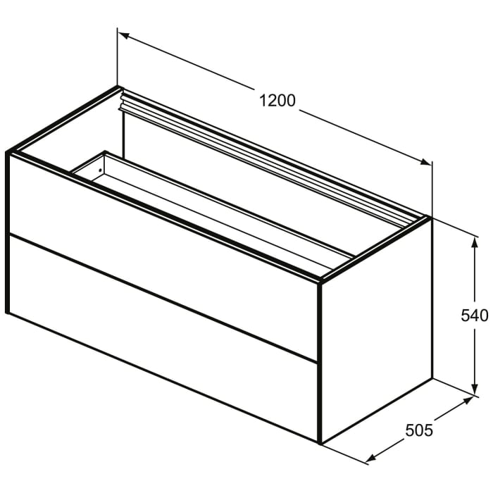 Ideal Standard Conca Waschtischunterschrank 120 x 50,5 cm, 2 Auszüge