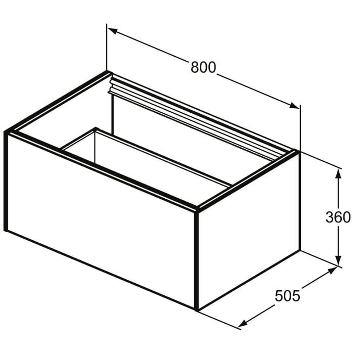 Ideal Standard Conca Waschtischunterschrank 80 x 50,5 cm, 1 Auszug