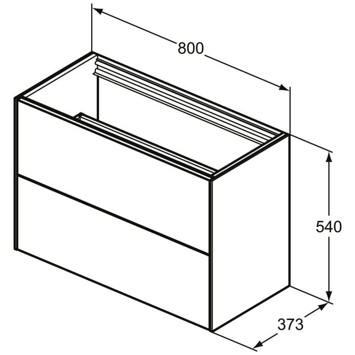 Ideal Standard Conca Waschtischunterschrank 80 x 37,3 cm, 2 Auszüge