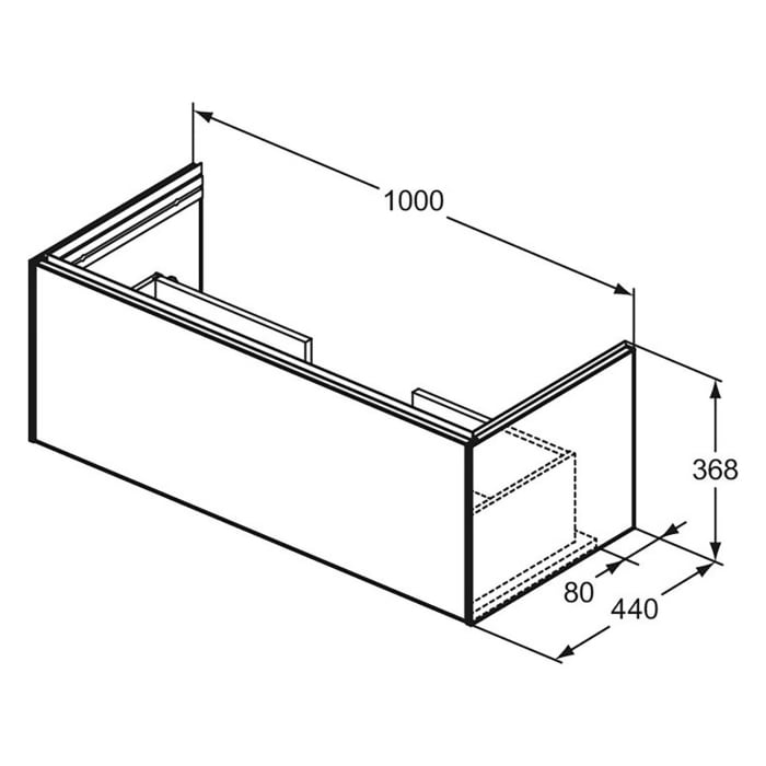 Ideal Standard Conca Waschtischunterschrank 100 cm mit 1 Auszug für Möbelwaschtisch