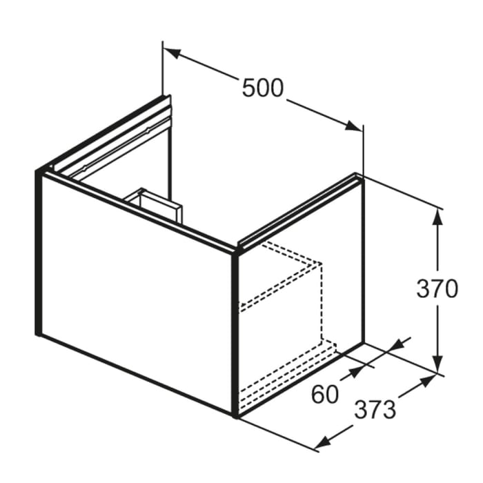 Ideal Standard Conca Waschtischunterschrank 50 cm mit 1 Auszug für Möbelwaschtisch