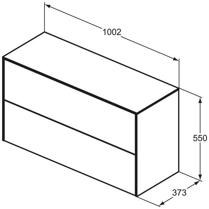Ideal Standard Conca Waschtischunterschrank 100 cm, ohne Ausschnitt, 2 Auszüge