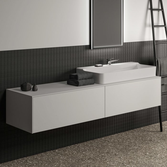 Ideal Standard Conca Waschtischunterschrank 200 cm, mit Ausschnitt wählbar, 2 Auszüge