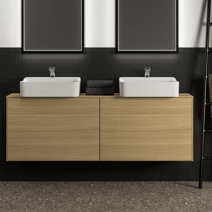 Ideal Standard Conca Waschtischunterschrank 160 cm, mit Ausschnitt wählbar, 2 Auszüge