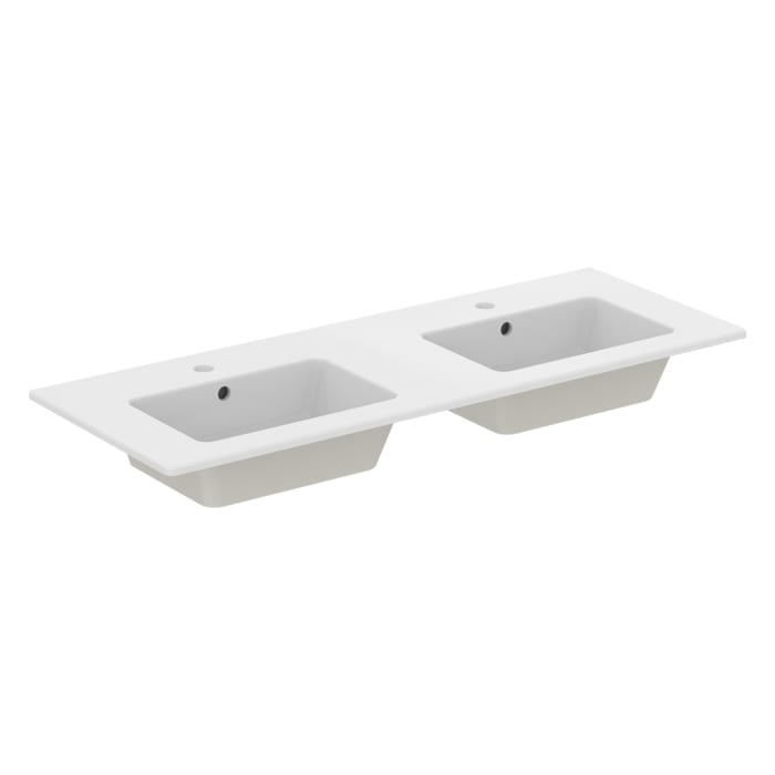 Ideal Standard Eurovit Möbeldoppelwaschtisch 1 Hahnloch mit Überlauf 121 x 45 cm