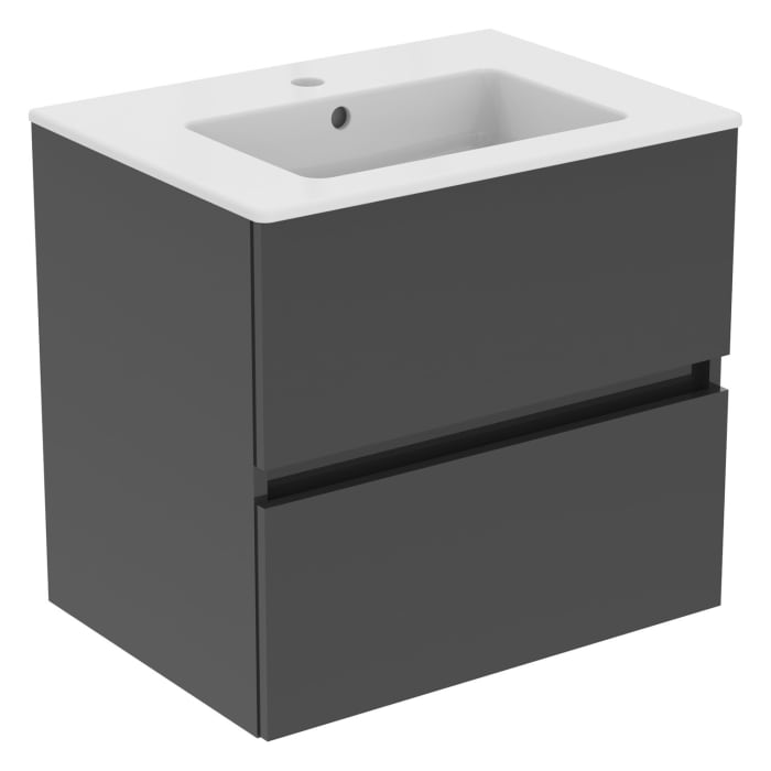 Ideal Standard Eurovit+ Möbelpaket mit Waschtisch 61 cm und Unterschrank 60 cm, 2 Auszüge