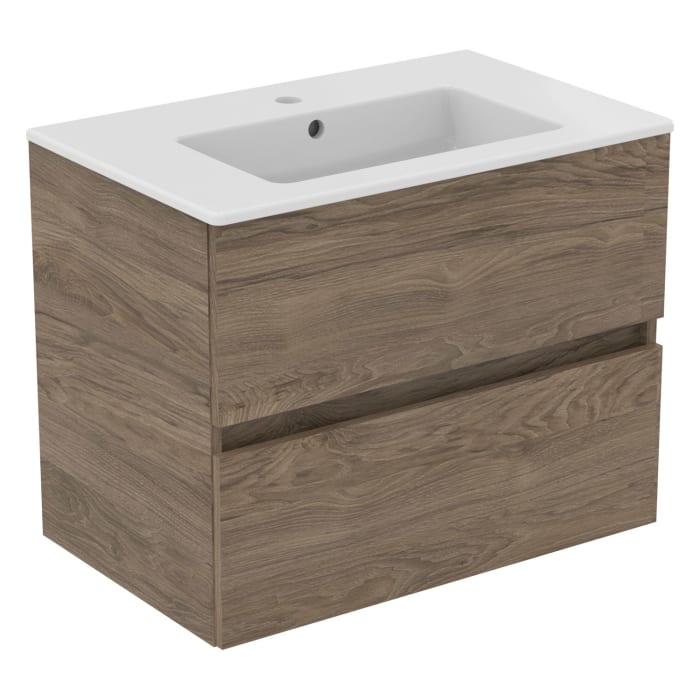 Ideal Standard Eurovit+ Möbelpaket mit Waschtisch 71 cm und Unterschrank 70 cm, 2 Auszüge