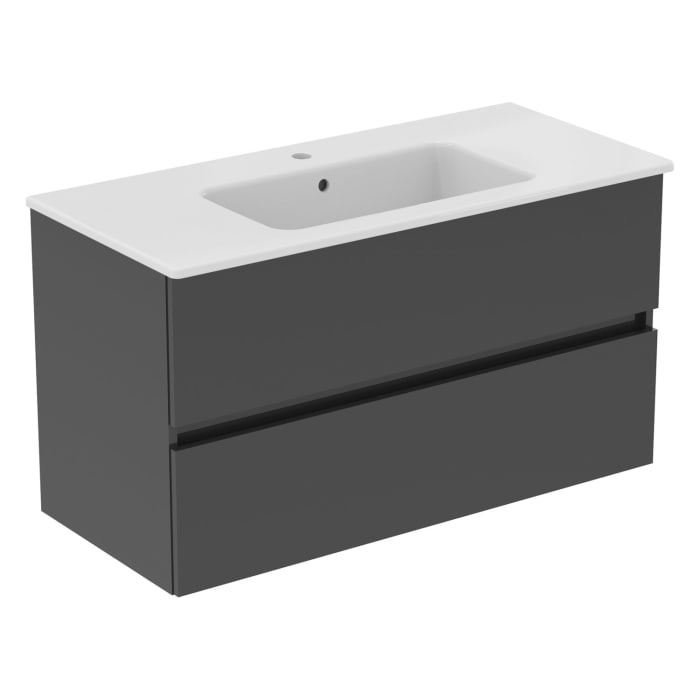 Ideal Standard Eurovit+ Möbelpaket mit Waschtisch 101 cm und Unterschrank 100 cm, 2 Auszüge