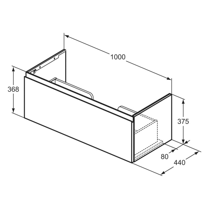 Ideal Standard Finesse Waschtischunterschrank 100 cm mit 1 Auszug für Möbelwaschtisch