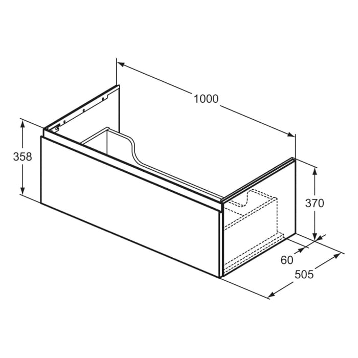 Ideal Standard Finesse Waschtischunterschrank 100 cm mit 1 Auszug für Möbelwaschtisch