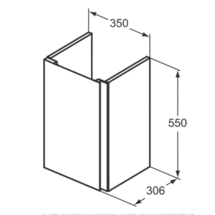 Ideal Standard Finesse Waschtischunterschrank 35 cm mit 1 Tür, Anschlag links, für Handwaschbecken Connect Air Cube