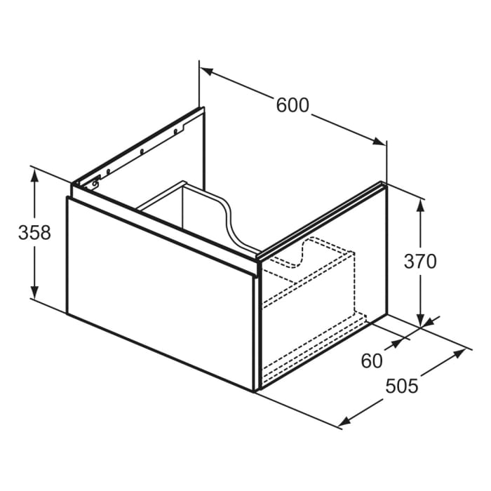 Ideal Standard Finesse Waschtischunterschrank 60 cm mit 1 Auszug für Möbelwaschtisch