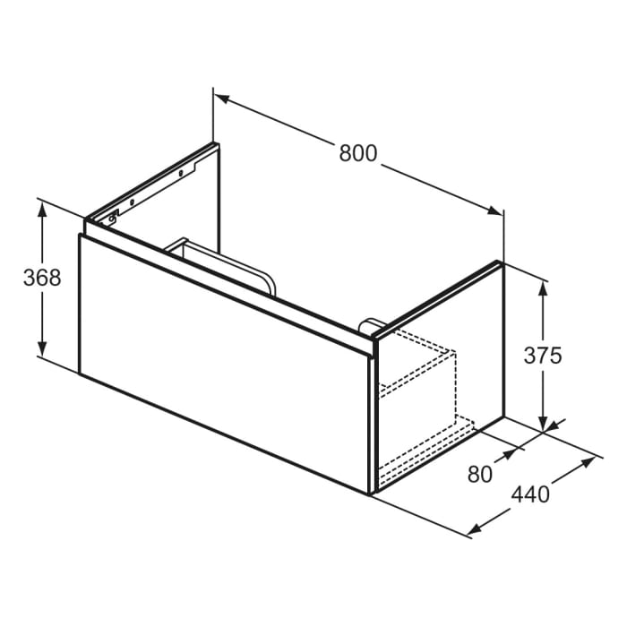Ideal Standard Finesse Waschtischunterschrank 80 cm mit 1 Auszug für Möbelwaschtisch