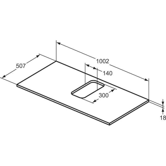 Ideal Standard i.life B Waschtischplatte für ein Wandwaschtisch 100,2 cm