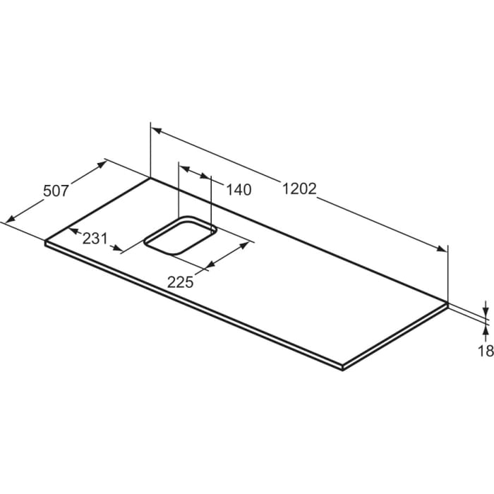 Ideal Standard i.life B Waschtischplatte für einen Aufsatzwaschtisch 120,2 cm