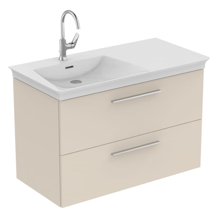 Ideal Standard i.life B Waschtischunterschrank 100 cm mit 2 Auszügen, asymmetrisch links