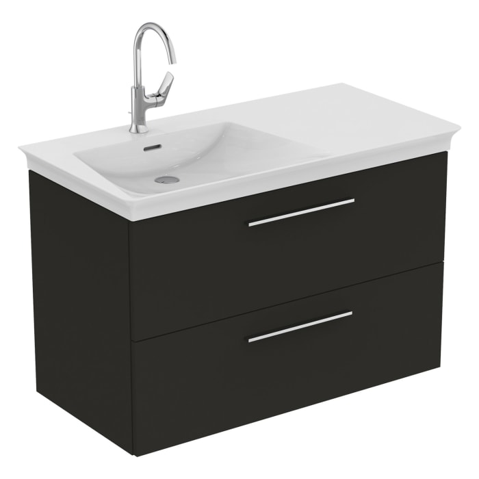 Ideal Standard i.life B Waschtischunterschrank 100 cm mit 2 Auszügen, asymmetrisch links