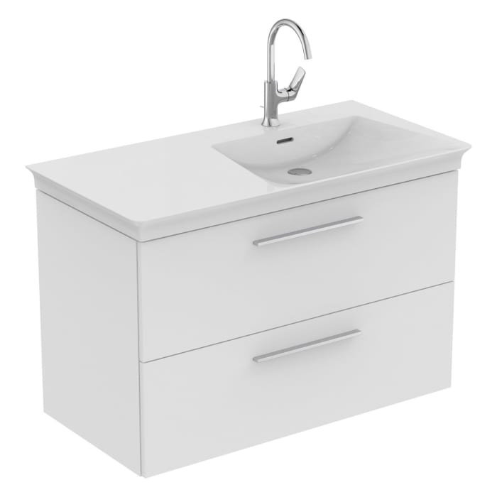 Ideal Standard i.life B Waschtischunterschrank 100 cm mit 2 Auszügen, asymmetrisch rechts