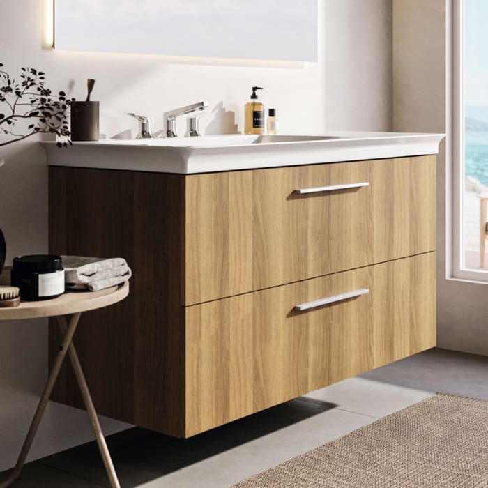 Ideal Standard i.life B Waschtischunterschrank 100 cm mit 2 Auszügen, asymmetrisch links