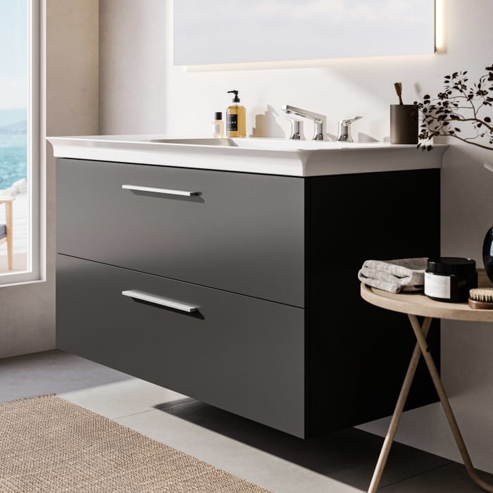 Ideal Standard i.life B Waschtischunterschrank 100 cm mit 2 Auszügen, asymmetrisch rechts