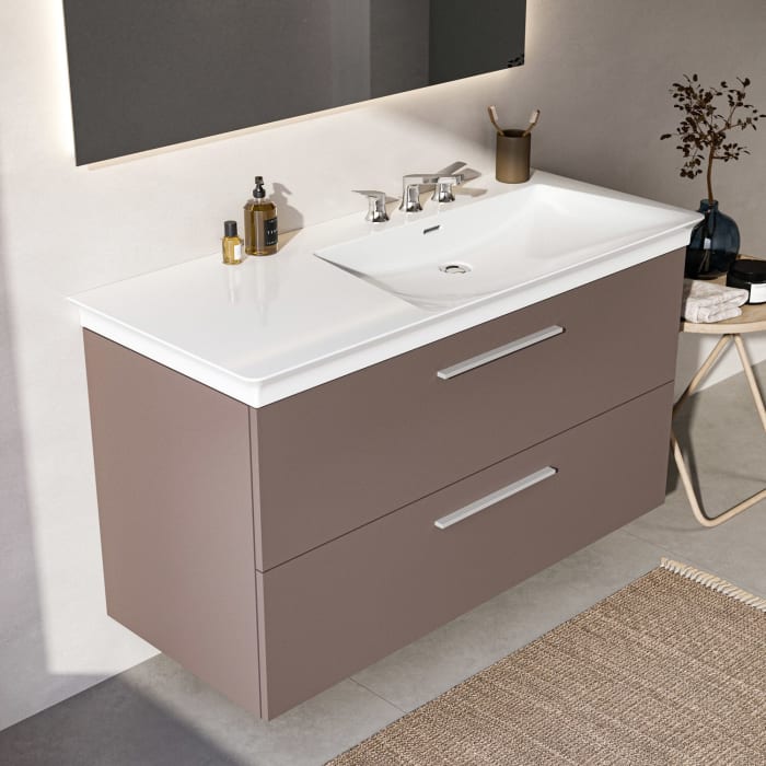 Ideal Standard i.life B Waschtischunterschrank 100 cm mit 2 Auszügen, asymmetrisch rechts