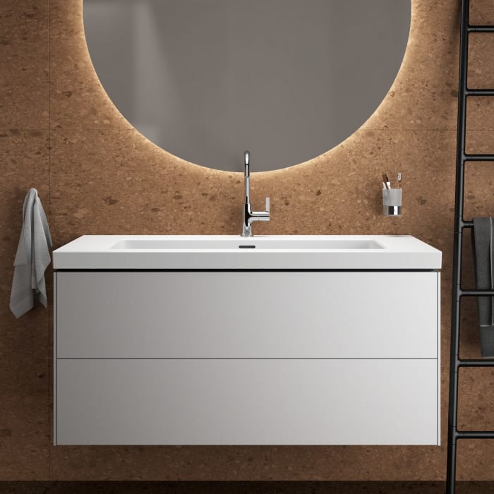 Ideal Standard Conca Badspiegel rund 120 cm mit Ambientebeleuchtung in Aluminiumoptik