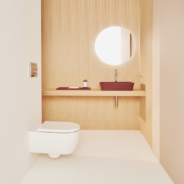 Ideal Standard Conca Badspiegel rund 60 cm mit Ambientebeleuchtung in Aluminium-Optik