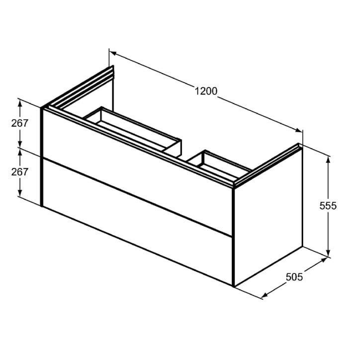Ideal Standard Conca Waschtischunterschrank 120 cm mit 2 Auszügen für Möbelwaschtisch