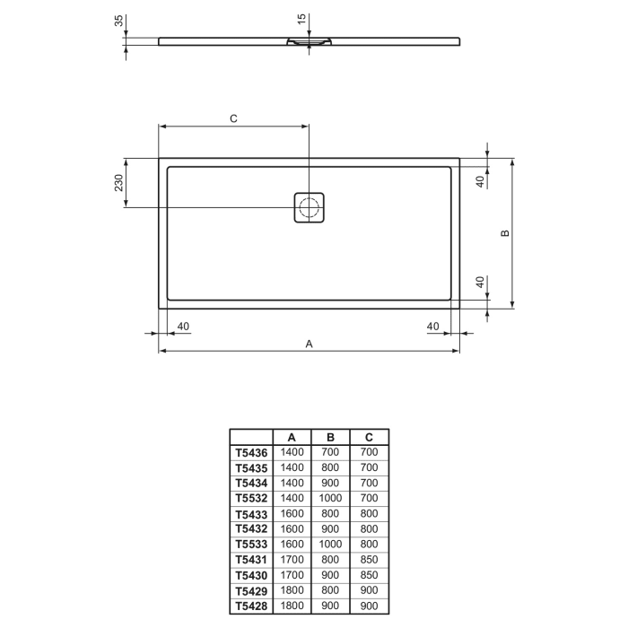 Ideal Standard Ultra Flat Evo Brausewanne 160 x 80 cm