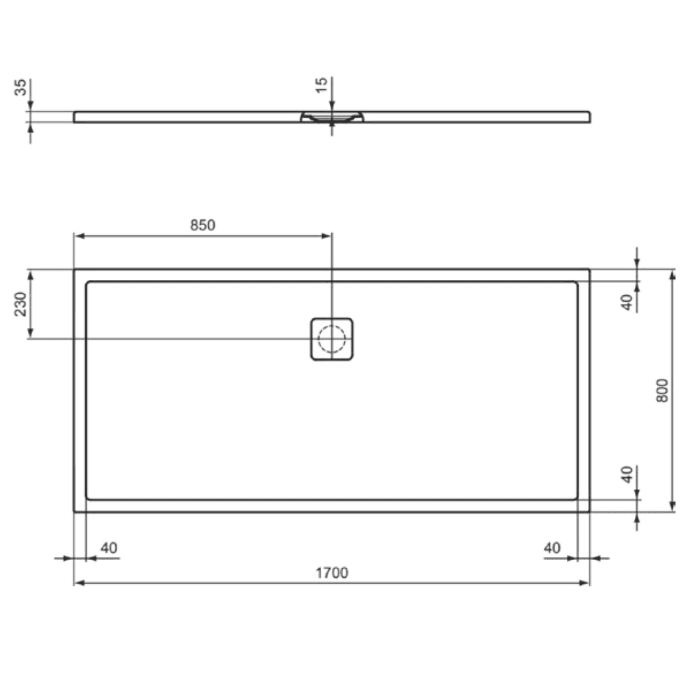 Ideal Standard Ultra Flat Evo Brausewanne 170 x 80 cm