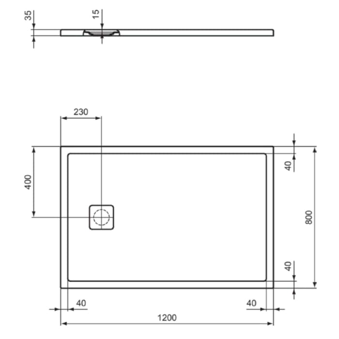 Ideal Standard Ultra Flat Evo Brausewanne 120 x 80 cm