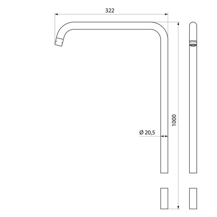 Ideal Standard Wasserführende Brausestange 100 cm