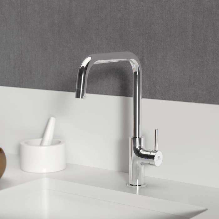 Ideal Standard Ceraline Nuovo Küchenarmatur Ausladung 21,5 cm, U-Auslauf, Niederdruck