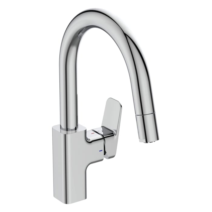 Ideal Standard Ceraplan Einhebel-Küchenarmatur Rohrauslauf mit Auszugsbrause, Niederdruck