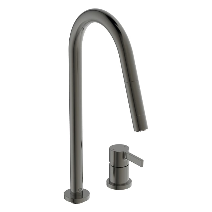 Ideal Standard Gusto 2-Loch-Küchenarmatur Ausladung 24 cm 2-Funktions-Brause