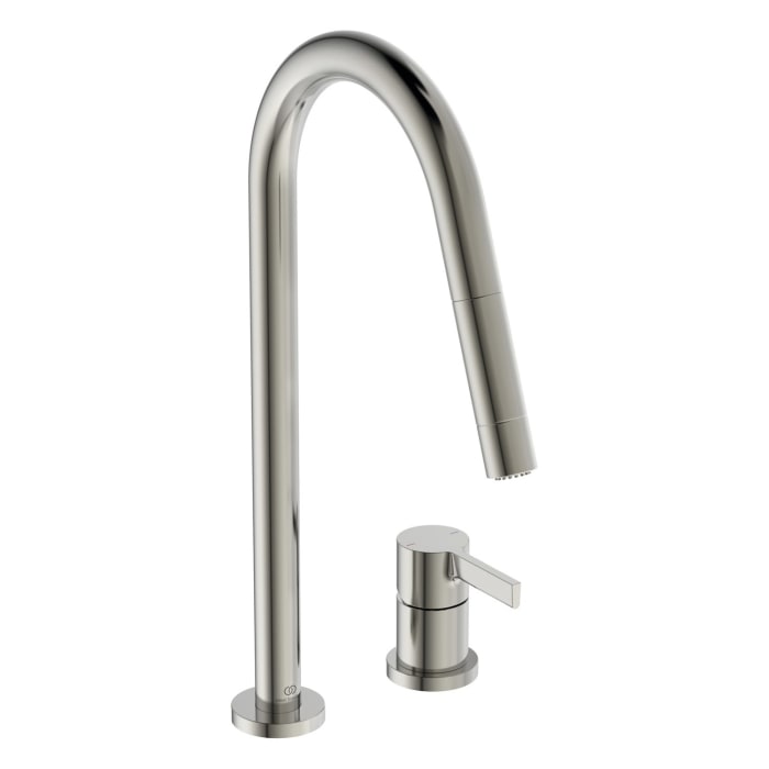 Ideal Standard Gusto 2-Loch-Küchenarmatur Ausladung 24 cm 2-Funktions-Brause