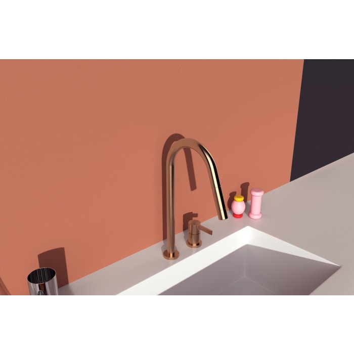 Ideal Standard Gusto 2-Loch-Küchenarmatur Ausladung 24 cm 2-Funktions-Brause