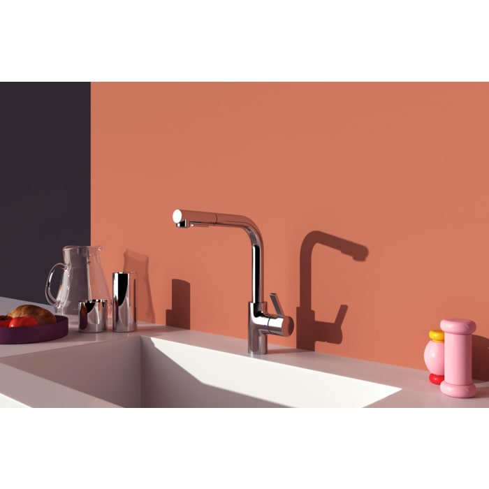 Ideal Standard Gusto Küchenarmatur Ausladung 23,5 cm L-Auslauf 2F-Brause