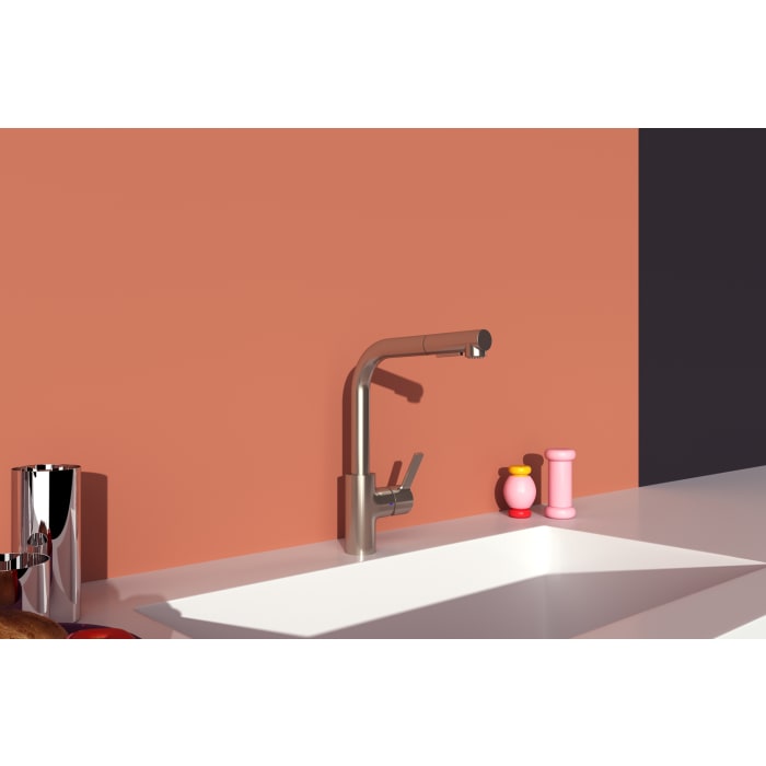 Ideal Standard Gusto Küchenarmatur Ausladung 23,5 cm L-Auslauf 2F-Brause