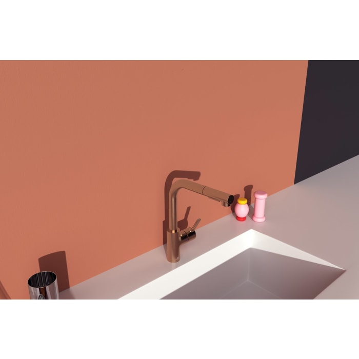 Ideal Standard Gusto Küchenarmatur Ausladung 23,5 cm L-Auslauf 2F-Brause