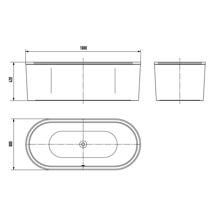 Kaldewei CLASSIC DUO OVAL freistehend Mod. 111-7 Badewanne mit Schürze 180 x 80 cm
