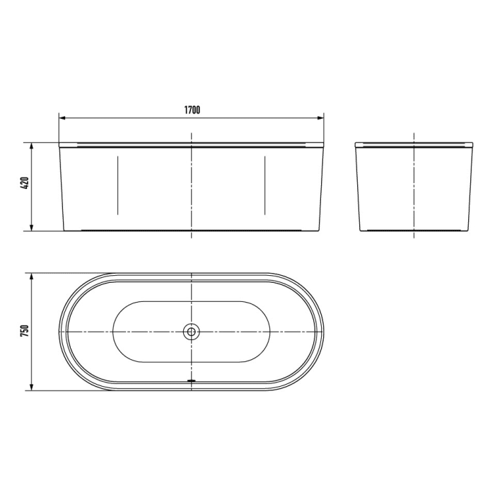 Kaldewei CLASSIC DUO OVAL freistehend Mod. 113-7 Badewanne mit Schürze 170 x 75 cm, mit Perl-Effekt