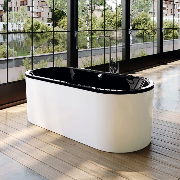 Kaldewei CLASSIC DUO OVAL freistehend Mod. 111-7 Badewanne mit Schürze 180 x 80 cm, mit Perl-Effekt