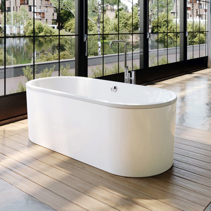 Kaldewei CLASSIC DUO OVAL freistehend Mod. 111-7 Badewanne mit Schürze 180 x 80 cm, mit Perl-Effekt