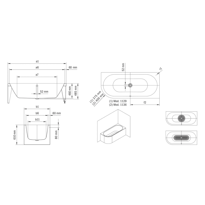 Kaldewei MEISTERSTÜCK CENTRO DUO 1 LINKS Mod. 1136-4041 Badewanne 180 x 80 cm, mit Füllfunktion