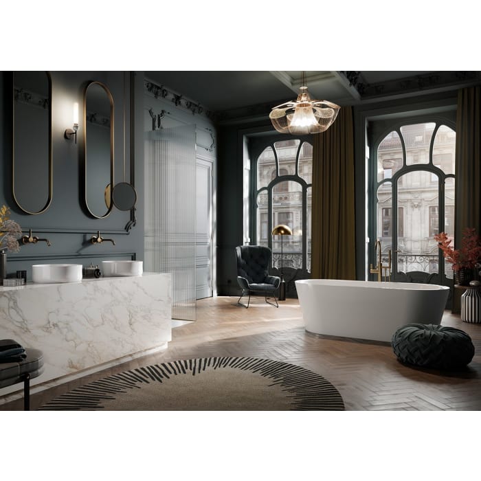 Kaldewei MEISTERSTÜCK CLASSIC DUO OVAL Mod. 1111-4012 Badewanne 180 x 80 cm, mit Invisible Grip, Füllfunktion und Garnitur KA 4012