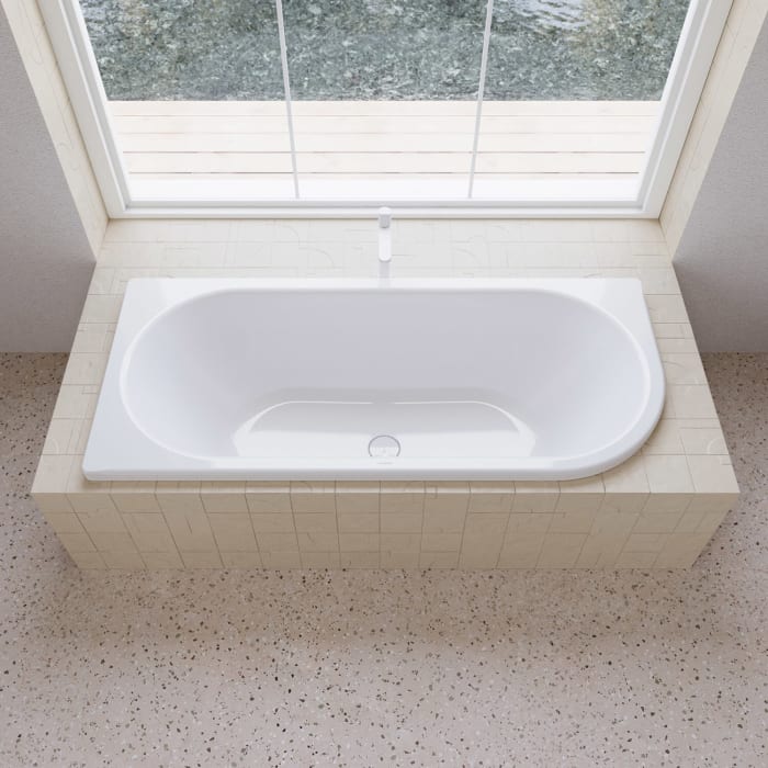 Kaldewei CENTRO DUO 1 RECHTS Mod. 137 Eckbadewanne 180 x 80 cm, rechts abgerundet, mit Invisible Grip