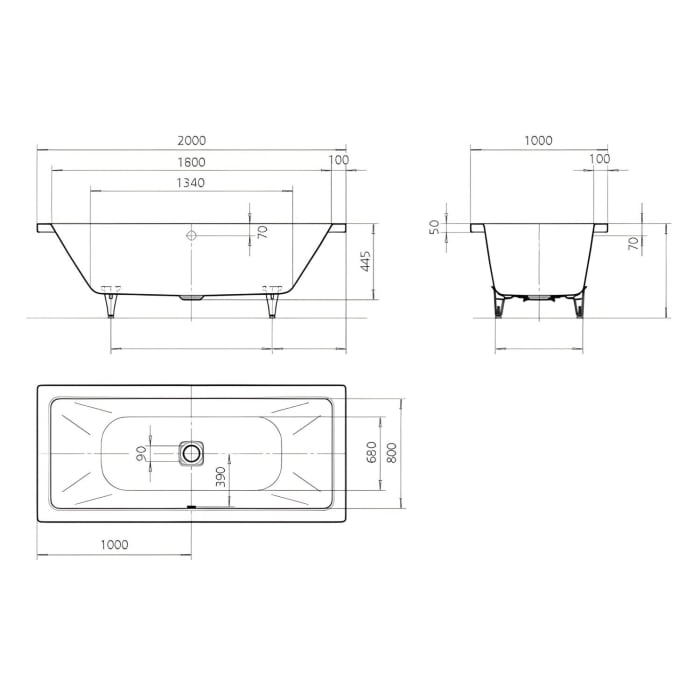 Kaldewei Conoduo 735 Badewanne 200 x 100 cm
