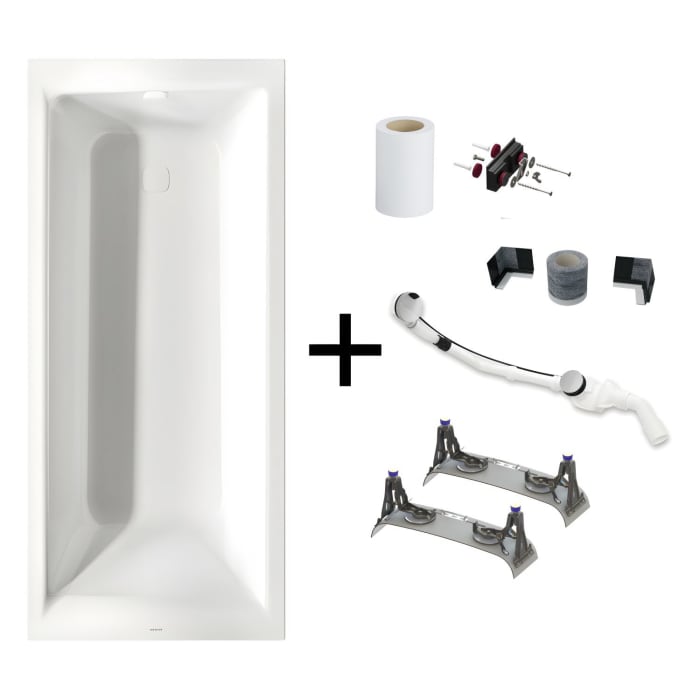 Kaldewei PURO NEXT Mod. 1420 Badewanne 160 x 70 cm mit Installationsset