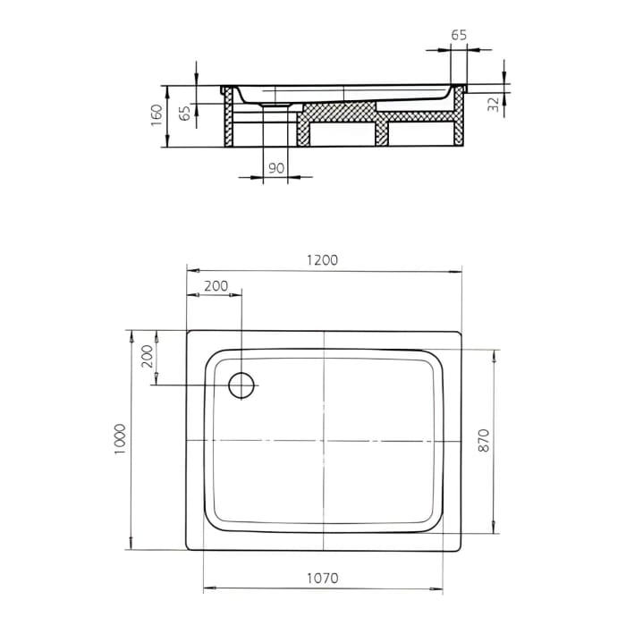 Kaldewei Duschplan 421-1 Duschwanne 100 x 120 x 6,5 cm mit Perl-Effekt
